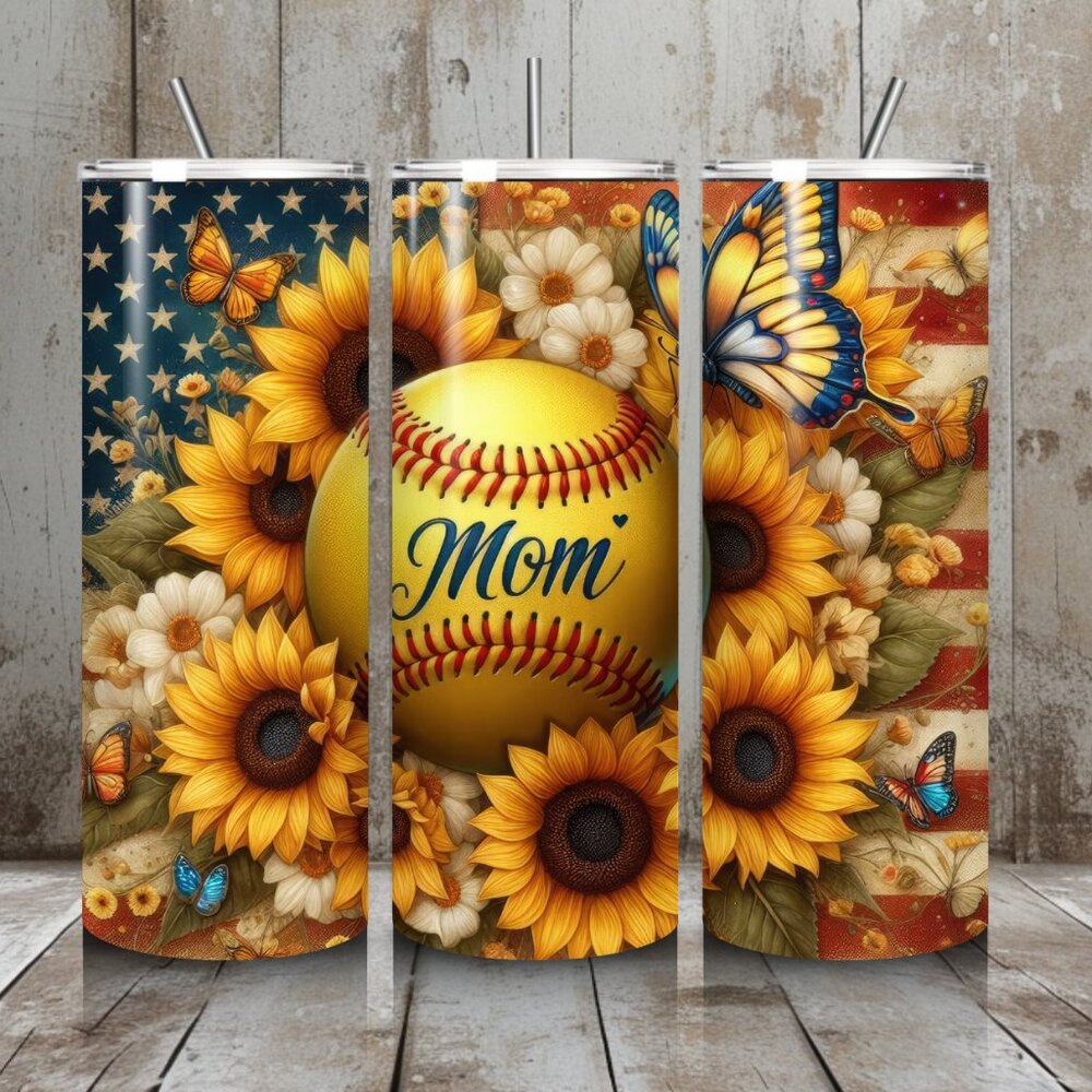 Softball Mom 20 oz Stainless Steel Tumbler